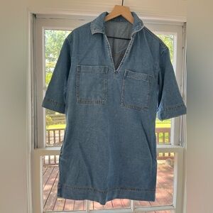 Denim Light-Wash Shirt Dress